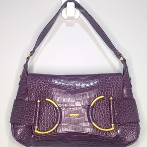 XOXO Purple Faux Leather Reptile Look Purse